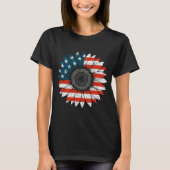 Amerikaanse vlag zonnebloem t-shirt (Voorkant)