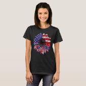 Amerikaanse vlag Zonnebloem Tie Dye 4th of July Pa T-shirt (Voorkant volledig)