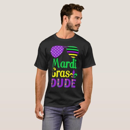 Amerikaanse vlag - zonnebril Mardi Gras Man T-shirt (Voorkant volledig)