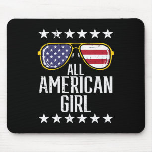 Amerikaanse vlag Zonnebrillen Amerikaanse All Girl Muismat