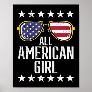 Amerikaanse vlag Zonnebrillen Amerikaanse All Girl Poster