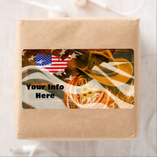Amerikaanse vlag Zonnestralen Cowboy Pet Lasso Etiket