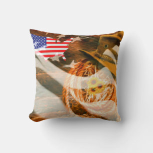 Amerikaanse Vlag Zonnestralen Cowboyhoed Lasso Kussen