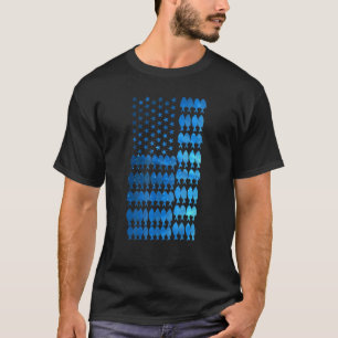 Amerikaanse Vlag Zoutwater Vis Voor Mannen Vader T-shirt