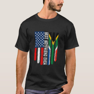 Amerikaanse vlag Zuid-Afrika vlag Beste boyvriend T-shirt