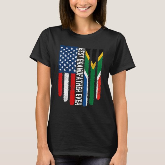 Amerikaanse vlag Zuid-Afrika vlag Beste grootvader T-shirt (Voorkant)