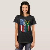 Amerikaanse vlag Zuid-Afrika vlag Beste grootvader T-shirt (Voorkant volledig)