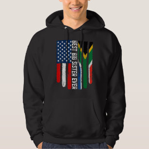Amerikaanse vlag Zuid-Afrika vlag beste grote zus Hoodie