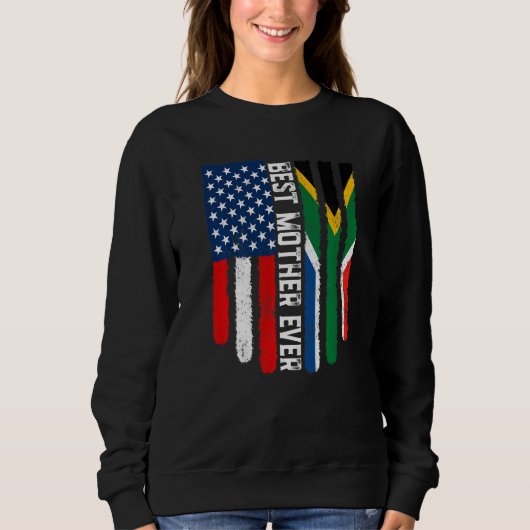 Amerikaanse vlag Zuid-Afrika vlag Beste moeder ooi Trui (Voorkant)