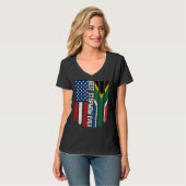 Amerikaanse vlag Zuid-Afrika vlag Beste Stepmamma T-shirt (Voorkant volledig)