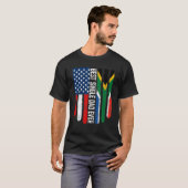 Amerikaanse vlag Zuid-Afrika vlag beste vader evv T-shirt (Voorkant volledig)