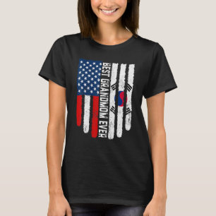 Amerikaanse vlag Zuid-Korea vlag Beste grootmoeder T-shirt