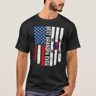 Amerikaanse vlag Zuid-Korea vlag Beste grootvader  T-shirt