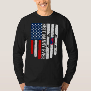 Amerikaanse vlag Zuid-Korea vlag beste nanny ooit T-shirt