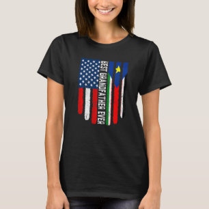 Amerikaanse vlag Zuid-Soedan vlag beste grootvader T-shirt