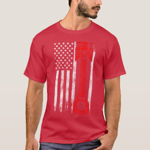 Amerikaanse Vlag Zuiger Spierauto Monteur Carguy v T-shirt
