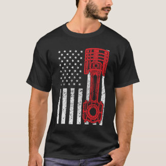 Amerikaanse vlag zuiger t-shirt