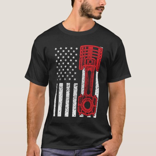 Amerikaanse vlag zuiger t-shirt (Voorkant)