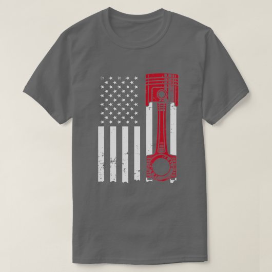 Amerikaanse vlag zuiger t-shirt (Design voorkant)