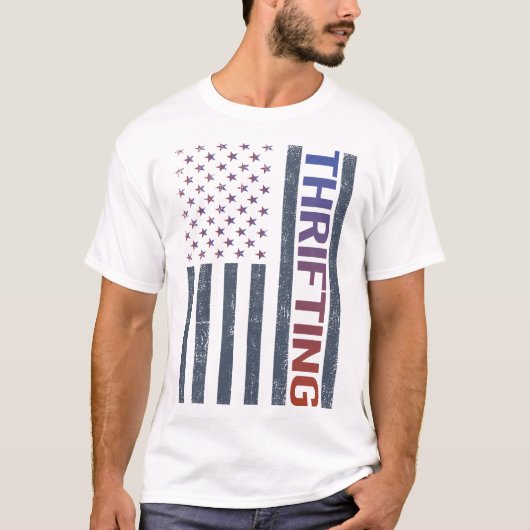 Amerikaanse vlag zuinig t-shirt (Voorkant)