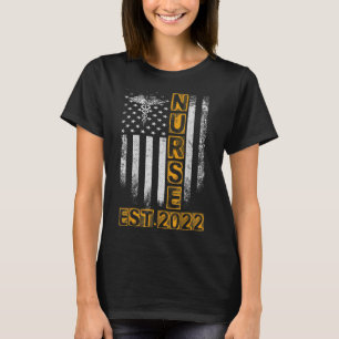 Amerikaanse vlag Zuster est 2022 rn verpleegschool T-shirt