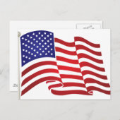 Amerikaanse vlag zwaaien briefkaart (Voorkant / Achterkant)