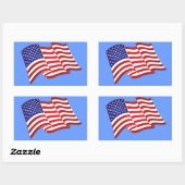 Amerikaanse vlag zwaaien rechthoekige Stickers (Vel)