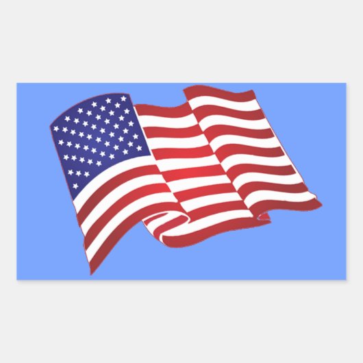 Amerikaanse vlag zwaaien rechthoekige Stickers (Voorkant)