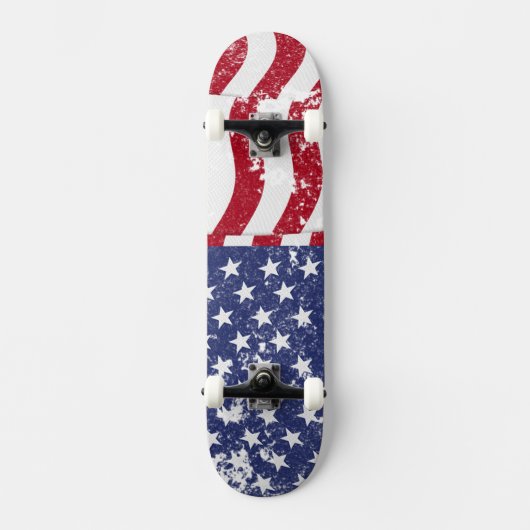 Amerikaanse vlag zwaaien - vervormen #2 skateboard (Voorkant)
