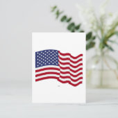 Amerikaanse vlag zwaaiend briefkaart (Staand voorkant)