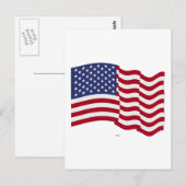 Amerikaanse vlag zwaaiend briefkaart (Voorkant / Achterkant)