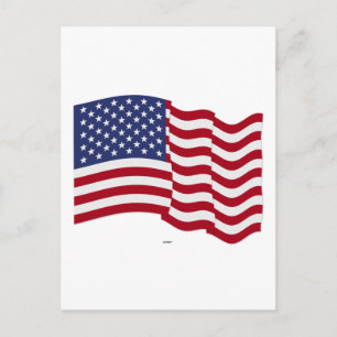 Amerikaanse vlag zwaaiend briefkaart