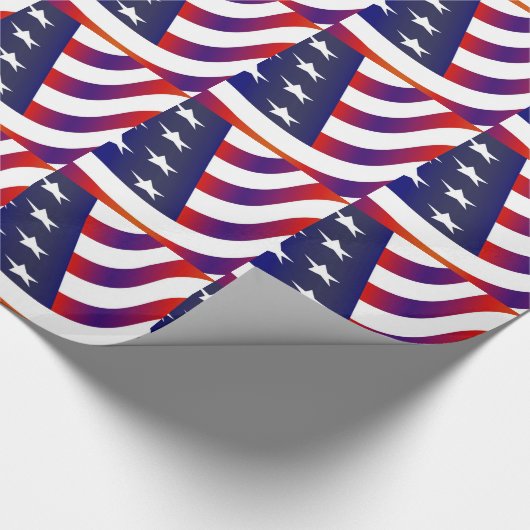 Amerikaanse vlag, zwaaiend cadeaupapier (Hoek)