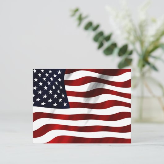 Amerikaanse vlag zwaaiend, populair ontwerp, briefkaart (Staand voorkant)