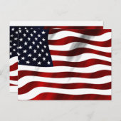 Amerikaanse vlag zwaaiend, populair ontwerp, briefkaart (Voorkant / Achterkant)