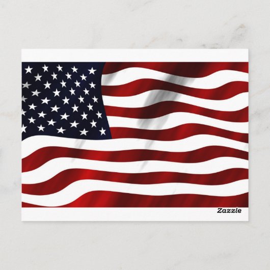 Amerikaanse vlag zwaaiend, populair ontwerp, briefkaart (Achterkant)