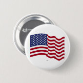 Amerikaanse vlag zwaaiend ronde button 5,7 cm (Voorkant /achterkant)