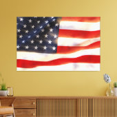 Amerikaanse vlag zwaait in de wind canvas afdruk (Insitu (Woonkamer))