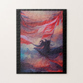 Amerikaanse vlag zwaait op 4 juli abstracte herden legpuzzel (Verticaal)