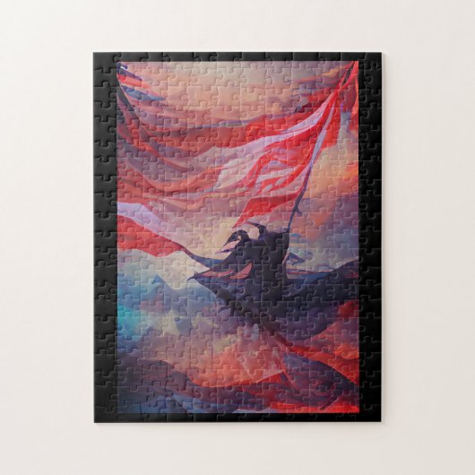 Amerikaanse vlag zwaait op 4 juli abstracte herden legpuzzel (Verticaal)