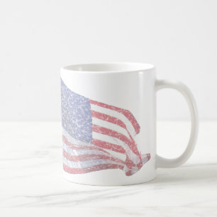 Amerikaanse vlag - zwaar getroffen koffiemok