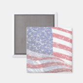 Amerikaanse vlag - zwaar getroffen magneet (Voorkant / Achterkant)