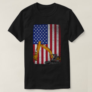 Amerikaanse vlag zware apparatuur operator graafma t-shirt