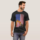Amerikaanse vlag zware apparatuur operator graafma t-shirt (Voorkant volledig)