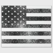 Amerikaanse vlag zwart en wit fonkelt glitters cadeaupapier (Vlak)