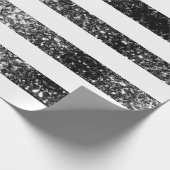 Amerikaanse vlag zwart en wit fonkelt glitters cadeaupapier (Hoek)