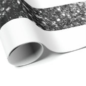 Amerikaanse vlag zwart en wit fonkelt glitters cadeaupapier (Rol Hoek)