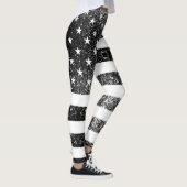 Amerikaanse vlag zwart en wit fonkelt glitters leggings (Rechts)