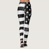 Amerikaanse vlag, zwart en wit leggings (Achterkant)