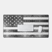 Amerikaanse vlag zwart wit zilver schittert Amerik Bureaumat (Keyboard & Muis)